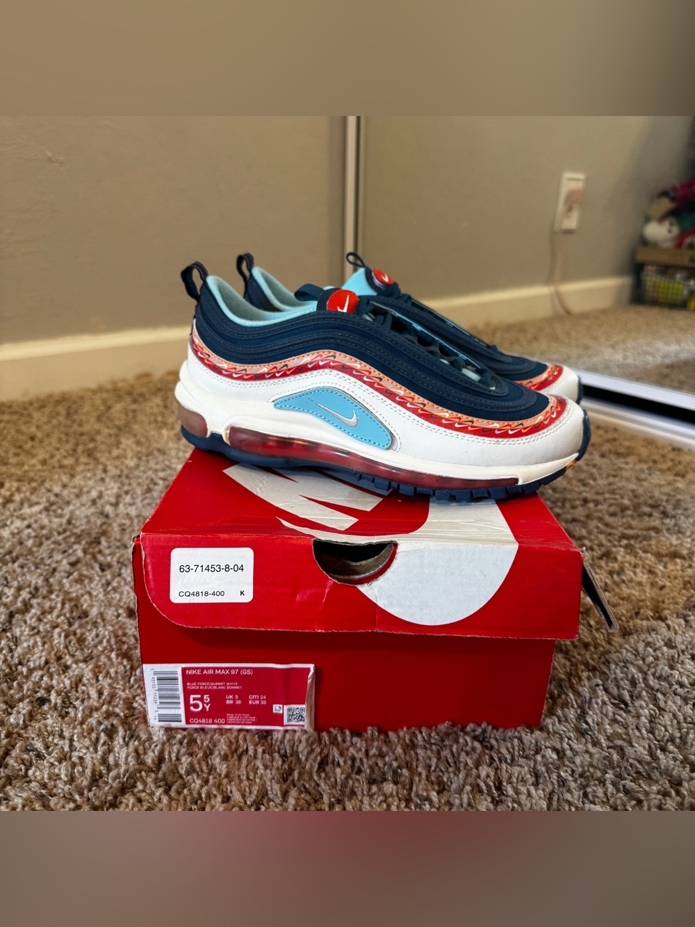 NIB Nike Air Max 97 Blue Force/Summit White